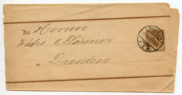 Germany 1890 3pf Crown Wrapper; Bremen To Dresden - Other & Unclassified