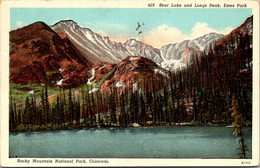 Colorado Rocky Mountains Estes Park Bear Lake And Longs Peak 1939 Curteich - Rocky Mountains