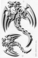 Drachen Grau Tiere Aufkleber / Dragon Grey Animal Sticker A4 1 Bogen 27 X 18 Cm ST077 - Scrapbooking