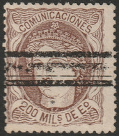 Spain 1870 Sc 168 Espana Ed 109a Used Bar Cancel - Usados
