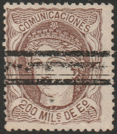 Spain 1870 Sc 168 Espana Ed 109a Used Bar Cancel - Gebruikt