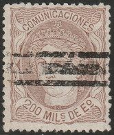 Spain 1870 Sc 168 Espana Ed 109 Used Bar Cancel - Gebruikt