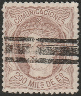 Spain 1870 Sc 168 Espana Ed 109 Used Bar Cancel - Oblitérés