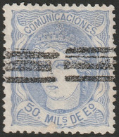 Spain 1870 Sc 166 Espana Ed 107 Used Bar Cancel - Oblitérés