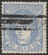 Spain 1870 Sc 166 Espana Ed 107 Used Bar Cancel - Oblitérés