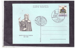 FDC7844  /  SAN MARINO  23.4.1981   /  FDC  INTERO  SANTA RITA DA CASCIA  E  BARTOLOMEO BORGHESI - Ganzsachen