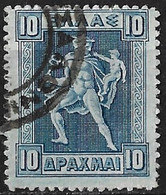 GREECE 1911-12 Hermes Engraved Issue Short 10 Dr. Darkblue Vl. 226 A - Usati