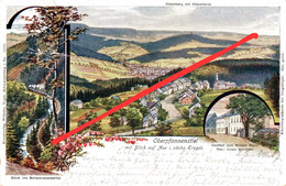 Litho AK Oberpfannenstiel Gasthof Zum Wilden Mann Gleesberg Köhlerturm A Aue Lauter Bernsbach Grünhain Schwarzenberg - Bernsbach