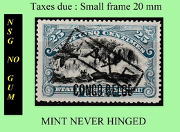 1909 ** CONGO FREE STATE / ETAT IND. CONGO = COB MNH/NSG TX 20 (MEDIUM FRAME) BLUE FALLS (No Gum Singular) - Unused Stamps