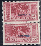 1932 Giuseppe Garibaldi 2 Val. Sass. 22 MNH** Cv 140 - Egée (Scarpanto)