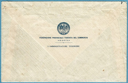 586> Antica Busta < Federazione Provinciale Fascista Del Commercio - Messina > Anni '30/'40 - Matériel Et Accessoires