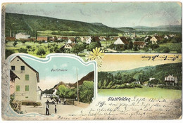 GLATTFELDEN: 3-Bild-AK Mit Dorfstrasse 1905 - Dorf