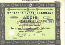 Germany Wertpapier Aktie Action, Nonvaleur Vereinighte Deutsche Hypothekenbank , Meiningen - D - F