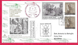 D.A.S. CON ELICOTTERO PER VIAGGIO PAPALE DA VATICANO A BOLSENA*8.8.76* SU BUSTA UFFICIALE KIM COVER - Lettres & Documents