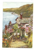 Devon  Postcard Clovelly Rose Cottage Salmon Artist Posted1957 - Clovelly
