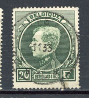 BEL -  Yv. COB  N° 290A Dentelé 14x14 1/2 (o) 20f Vert-gris Albert Ier Montenez Cote 9 Euro BE  2 Scans - 1929-1941 Big Montenez