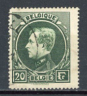 BEL -  Yv. COB  N° 290A Dentelé 14x14 1/2 (o) 20f Vert-gris Albert Ier Montenez Cote 9 Euro BE  2 Scans - 1929-1941 Grand Montenez