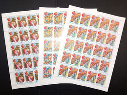 RUSSIA MNH (**)  1980 Soviet-Cuban Space Flight  Mi 4994-96 - Full Sheets