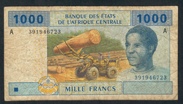 C.A.S. GABON P407Ab 1000 FRANCS 2002 RARE SIGNATUR 9   FINE - Gabon