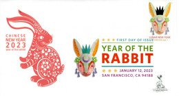 Year Of The Rabbit (2023) First Day Cover, With Digital Color Pictorial (DCP) Postmark From San Francisco, CA - 2011-...