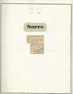 Collection Sarre 1954-1959  Neufs Sur Charnières - Collections, Lots & Series