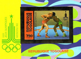 Togo 1980, Olympic Games In Moscow, Wrestling, BF GOLD IMPERFORATED - Wrestling