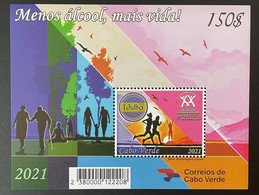 Cape Kap Cabo Verde 2021 Mi. Bl. ? S/S Souvenir Sheet Block Menos Alcool, Mais Vida! Alcohol Alkohol 1 Julho 2 Val. MNH - Kap Verde