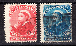 Canada 1888-97 Cancelled, Sc# 46-47 - Used Stamps