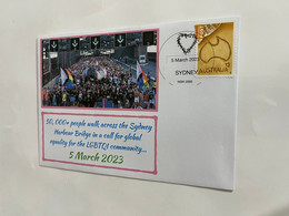 (1 P 27) Sydney World Pride 2023 - Harbour Bridge March- 5-3-2023 (with OZ Map Stamp) - Lettres & Documents