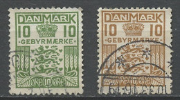 Danemark - Dänemark - Denmark Taxe 1926-31 Y&T N°T20 à 21 - Michel N°P17 à 18 (o) - Armoirie - Postage Due