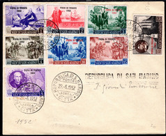 INSIEME DI 8 BUSTE TUTTE FDC VENETIA SERIE COMPL. " FIORI II EMISS" + " VEDUTE" + "FIERA DI TRIESTE " + " ELICOTTERO "+ - Lettres & Documents