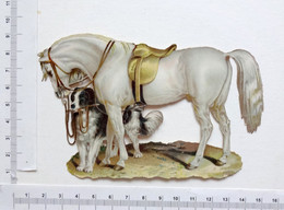 DECOUPI...CHEVAL ET CHIEN....H : 8 Cm. - Animals