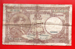 BELGIQUE . BELGIË . BILLET DE 20 FRANCS . BANQUE NATIONALE DE BELGIQUE 1948 - Ref. N°12271 - - 20 Francs