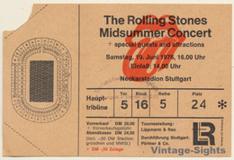 Stuttgart 19.6.1976: Rolling Stones Midsummer Concert (Rare Vintage Ticket) - Tickets De Concerts