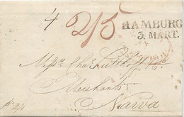 GB To ESTONIA 1827, Letter Liverpool Via HAMBURG To NARVA, Paid 2s/5d ESTLAND - ...-1840 Precursores
