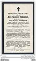 VANCE ..-- Mme Marie MARECHAL , épouse De Mr Jean - Baptiste LEFEBVRE , Née En 1838 , Décédée En 1918 à SAINTE - MARIE . - Etalle