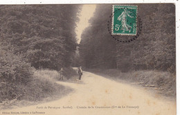 72. LA FRESNAYE. CPA. FORET DE PERSEIGNE. CHEMIN DE LA COMMISSION.. ANIMATION. ANNÉE 1912 + TEXTE - La Fresnaye Sur Chédouet