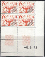 PREO - CAPRICORNE - N°152 - BLOC DE 4 - COIN DATE - DU 9-1-1878 - COTE 7€50. - Préoblitérés