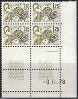 PREO - LION - N°156 - BLOC DE 4 - COIN DATE - DU 9-6-1878 - COTE 5€50 - Préoblitérés