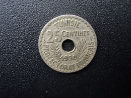 PROTECTORAT DE TUNISIE * : 25 CENTIMES  1920 / 1338    G.131 ** / KM 244    TTB - Túnez