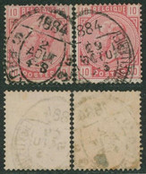 émission 1883 - N°38 X2 + Cachet Pour Imprimé (2 Types) "Bruxelles" (1884) - 1883 Leopold II.