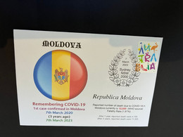 (1 P 32) 3rd Anniversary Of 1st Case Of COVID-19 Declared In Moldova - 7th March 2020 (with OZ Stamp) - Autres & Non Classés