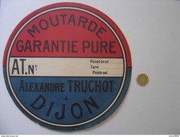 ANCIENNE Enseigne Etiquette Vierge Boite MOUTARDE ALEXANDRE TRUCHOT DIJON - Signs