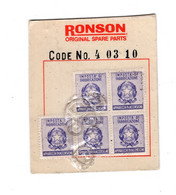 19577 " BLISTER VUOTO-RONSON ORIGINAL SPARE PARTS CODE N° 4 03 10 CON IMPOSTE DI FABBRICAZIONE " Cm 8,5 X 7 CIRCA - Other & Unclassified