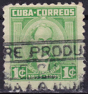 Cuba YT 402 Mi 410 Année 1954 (Used °) José Marti - Oblitérés