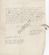 Manuscript Oudenaken/Affligem - Brief 1781 Gericht Aan Pastoor Van Dyck, Oudenaken  (V423) - Manuscripts