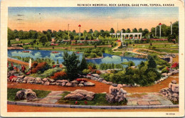 Kansas Topeka Gage Park Reinisch Memorial Rock Garden 1952 Curteich - Topeka