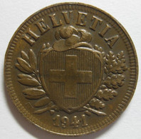 Suisse 2 Rappen 1941 B, En Bronze, KM# 4.2a - 2 Rappen
