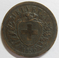 Suisse 2 Rappen 1850 A Paris, En Bronze, KM# 4 - 2 Centimes / Rappen