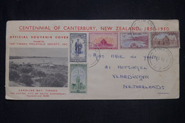 NOUVELLE ZÉLANDE - Enveloppe  Souvenir De Canterbury Pour Les Pays Bas En 1950 - L 141869 - Cartas & Documentos
